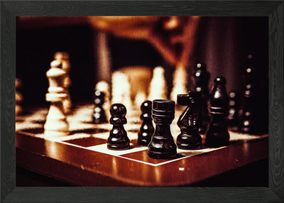 Schach gerahmtes Wandbild Poster Leinwanddruck Bild