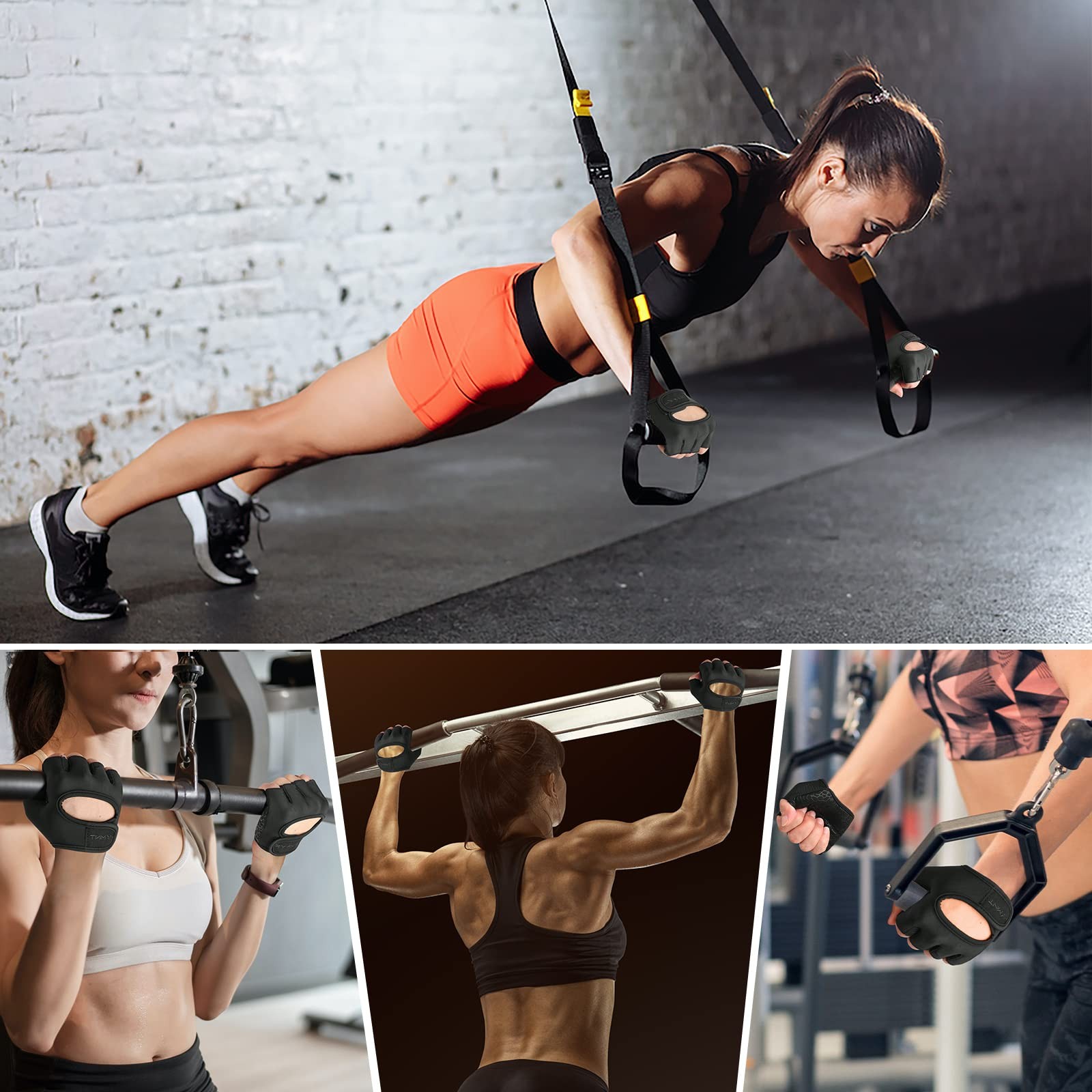 Minimal Weight Lifting Gloves,Short Micro Workout Gloves Grip Pads with Full ...