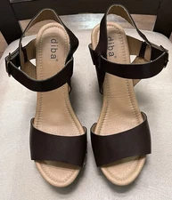 Diba True Women’s Size: 8.5M Holly Brown Strappy Platform Wedge Sandals