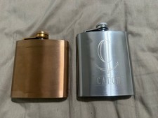 Lot of 2 Pocket Hip Liquor Spirits Flask Stai...