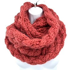 BASICO Simple Wear Chunky Knit Dry Rose Infinity Scarf NWT Soft Cozy Warm