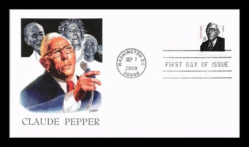 US COVER FIRST DAY OF ISSUE FLEETWOOD MR. SOCIAL SECURITY CLAUDE PEPPER