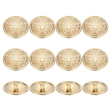 Metal Round Hollow Shank Sewing Buttons 28 mm & 12 Pack & Rose Gold