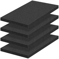 4 PCS Polyurethane Foam Sheets 16" L X 12" W X 1" T Packing Foam Inserts Cuttab
