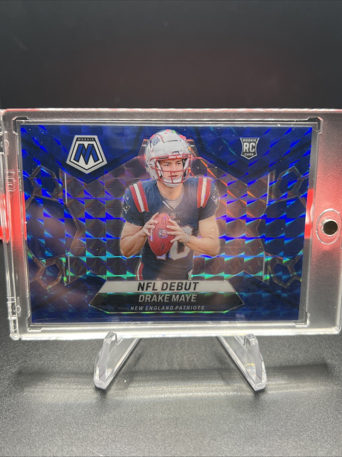 2024 Panini Mosaic NFL Debut Blue Mosaic Prizm /99 Drake Maye #273 Rookie RC