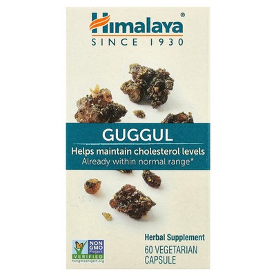 Himalaya Guggul 60 Vegetarian Capsules Dairy-Free, Gluten-Free, GMP Quality