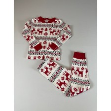 Hanna Andersson Organic Cotton Holiday Reindeer Pajama Set Size 5 Snug Fit