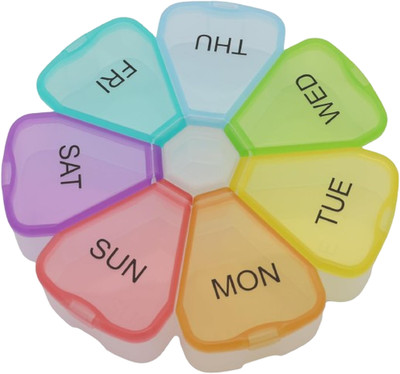 7 Day Weekly Pill round Organizer,  Large Pill Case Pill Box 1 Time a Day for Pi