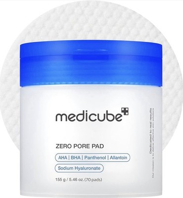 medicube Zero Pore Pad Dual-Sided Exfoliating Toner Pads 155g 70ct AHA BHA