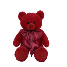 15" Large Soft Red Teddy Bear with Silky Bow - New