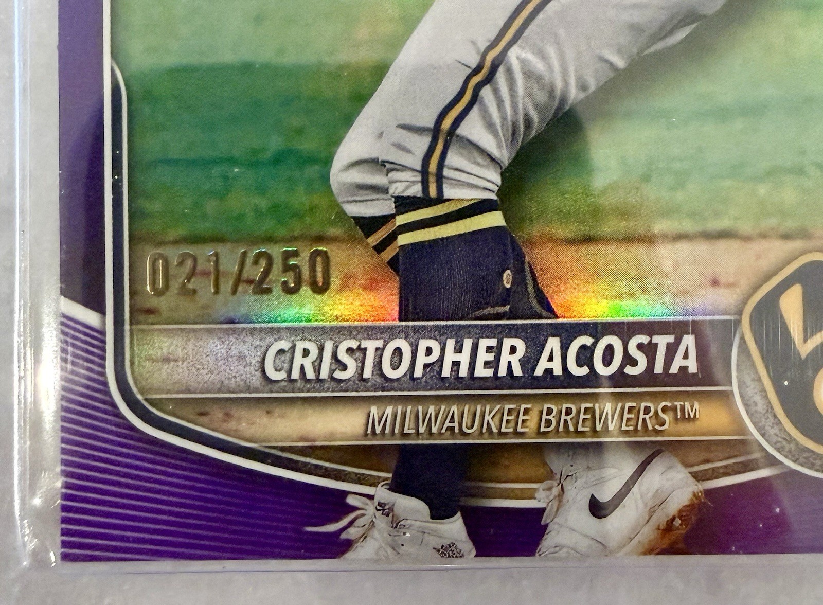 2025 Bowman Chrome Cristopher Acosta Purple Refractor /250 view 3