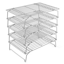 P&P CHEF Cooling Rack, 5-Tier Stainless Steel Stackable 15" x 10", Silver 