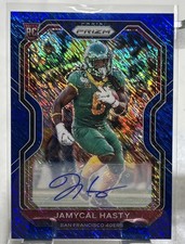 2020 Panini Prizm Jamycal Hasty #303 RC AUTOGRAPH Blue Shimmer 07/25