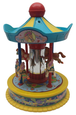 Vintage 1991 Redbox Musical Wind Up Merry Go Round Horse Carousel  SEE VIDEO!