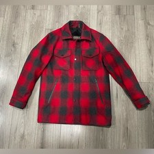 Pendleton Longmont Wool Blend Insulated / Lined Shirt Jacket Red Ombre Sz M