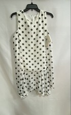 Eliza J Women's Polka Dot Sleeveless Peplum Dress White Black NWT Sz 8