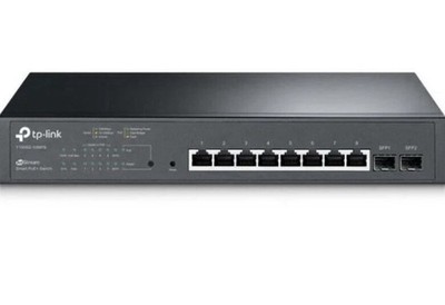 TP-LINK T1500G-10MPS JetStream 8-Port Gigabit Smart POE Switch with 2 SFP Slots