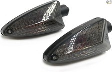 2Pcs Motorcycle Turn Signal Light Front Or Rear Color: Short handle and Smoke