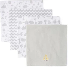 Spasilk Baby 4 Pack 100% Cotton Flannel Receiving Blanket Best