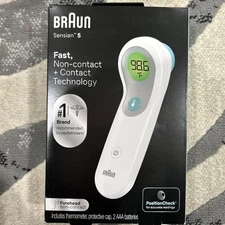 Braun Sensian 5 Non-Contact Thermometer, White (BNT300)