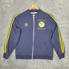 Vintage Adidas Michigan Wolverines Track Jacket Mens Large Full Zip Blue Yellow