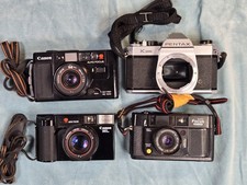 Lot of 4 Cameras- Canon AF35ML  AF35M, Yashica AF35M  Pentax 35M-Parts/ Repair