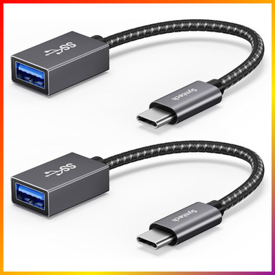 USB-C Adapter 2-Pack USB 3.0 10Gbps Thunderbolt 3 OTG Kabel Grau für iPhone