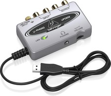 High-Quality USB Audio Interface with Phono Preamp for Vinyl  Cassette Records