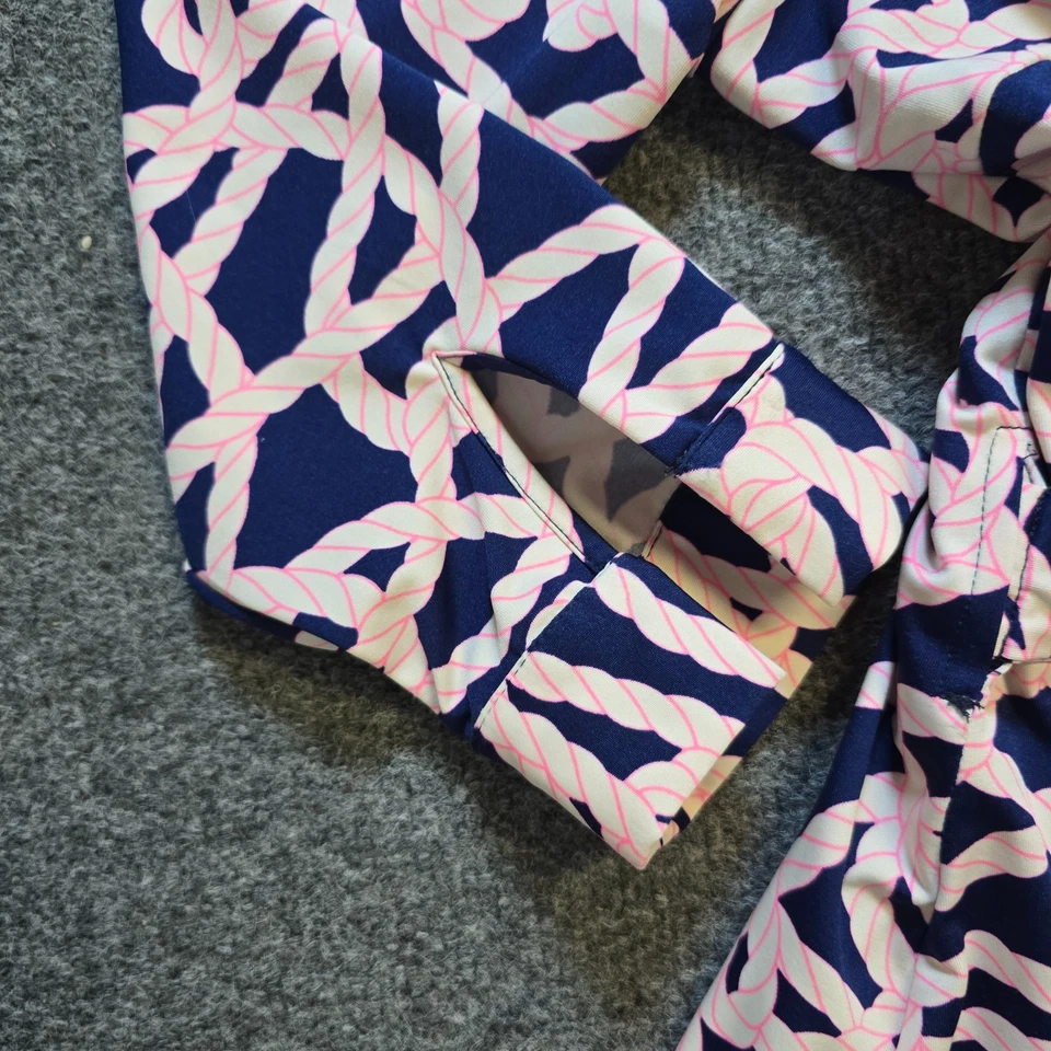 Платье женское Julie коричневое размер маленький сине-розовое с запахом морская веревка опрятное прибрежное - Изображение 3 из 4