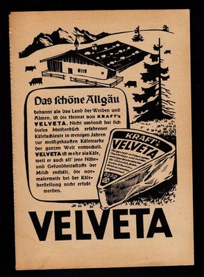 3w7246/ Alte Reklame von 1949   Kraft´s VELVETA Schmelzkäse