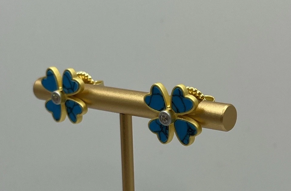 Pendientes Freida Rothman City Blooms Turquesa NUEVO Foto 3 de 4