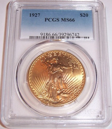1927 $20 Philadelphia GEM St Gaudens Double Eagle PCGS MS66!!!