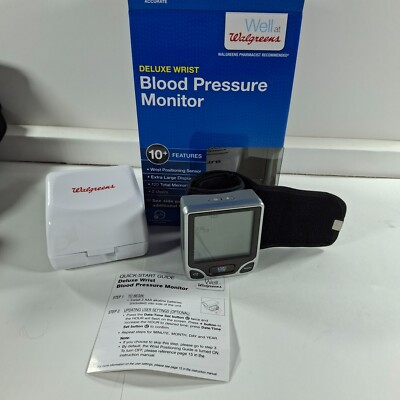 #ad Walgreens Deluxe Wrist Blood Pressure Monitor WGNBPW 210 Complete Tested Works $16.46