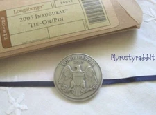 Longaberger 2005 Inaugural Eagle Pewter Tie-On / Pin ~ NEW 