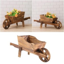 Carro de madera 1 pieza maceta creativa jardín hogar plantas carretilla decoración maceta