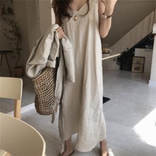 Women Strap Dress Long Sleeveless Retro Underdress Full Slips Vest Chemise