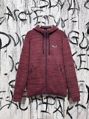 Salewa Fanes Polarlite Full Zip Hoodie Rojo Outdoor Mens Size XL