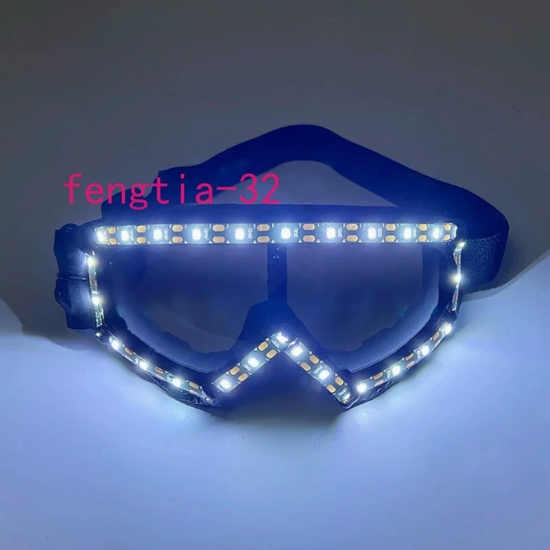Stage LED Luminous Gloves Cosplay Glasses Props Nightclub Performance Ornaments - Image 3 of 4