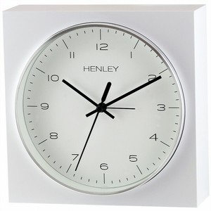 Contemporary White Bordered Mantel Desk Wall Clock Chrome Ebay