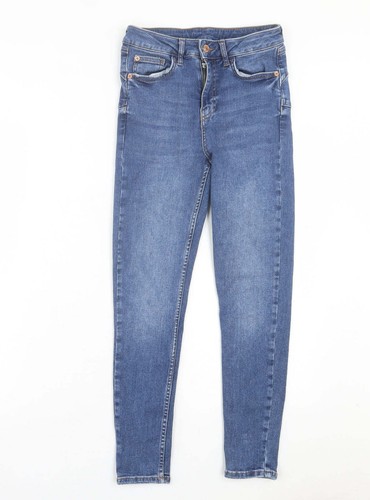 Denim & Co. Damen Skinny Jeans blau Baumwollmischung Größe W26 L25