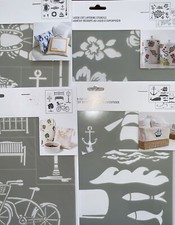 4 new Martha Stewart Adhesive Laser Cut Stencil 9” x 7 3/4