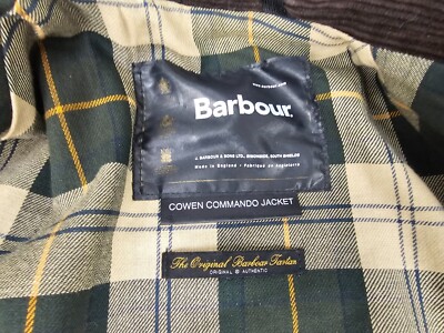 Barbour A550 Cowen Commando Wax Jacket Men Green Olive Large