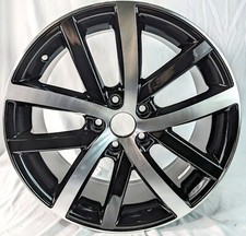 Set Of 4 - 18 X 8 Black Machined Wheels Rims - Fits Audi Vw Volkswagen