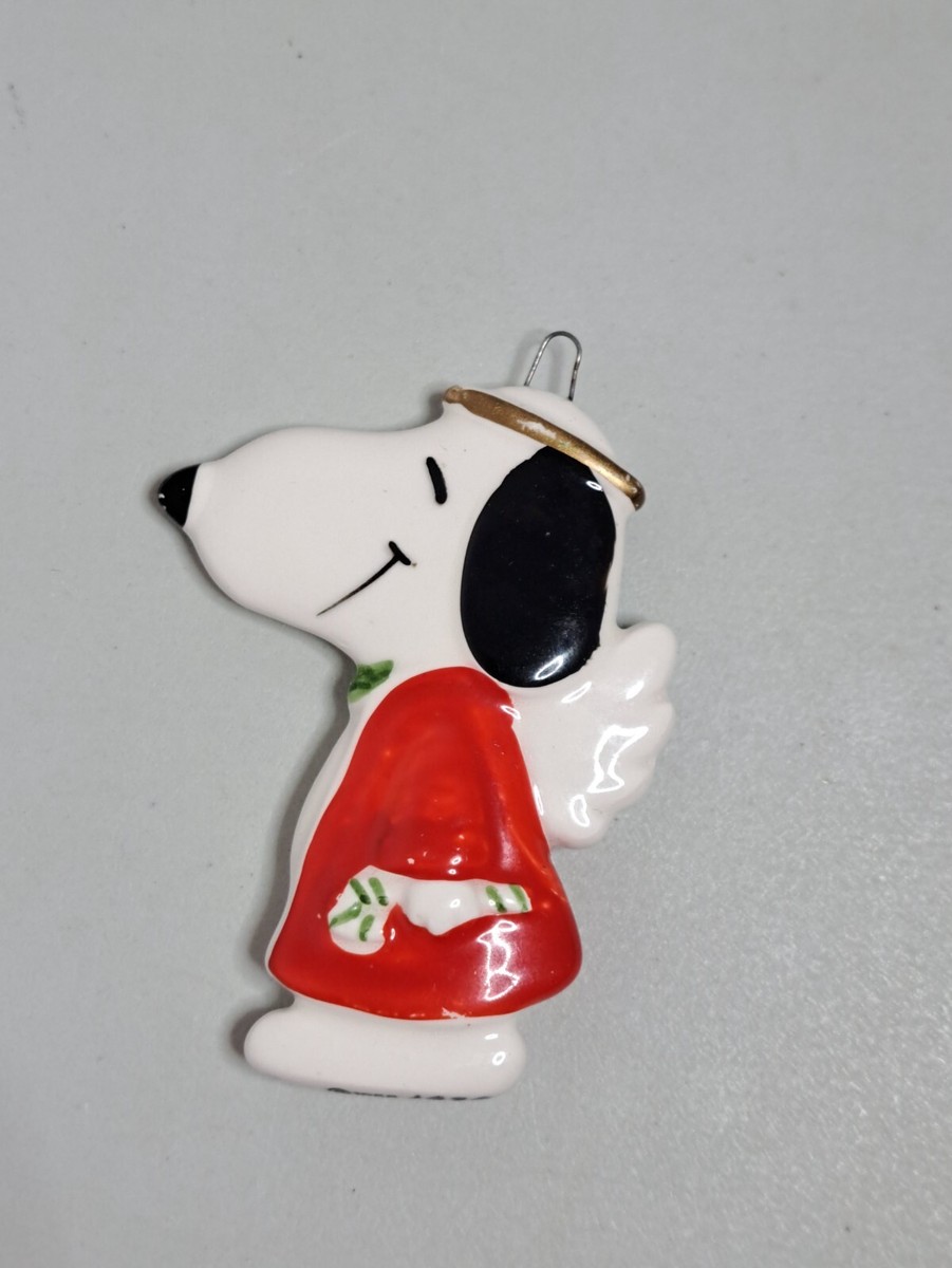 ヴィンテージ SNOOPY オーナメント Vintage 1958 JAPAN Peanuts Snoopy Angel Flat Ceramic 3