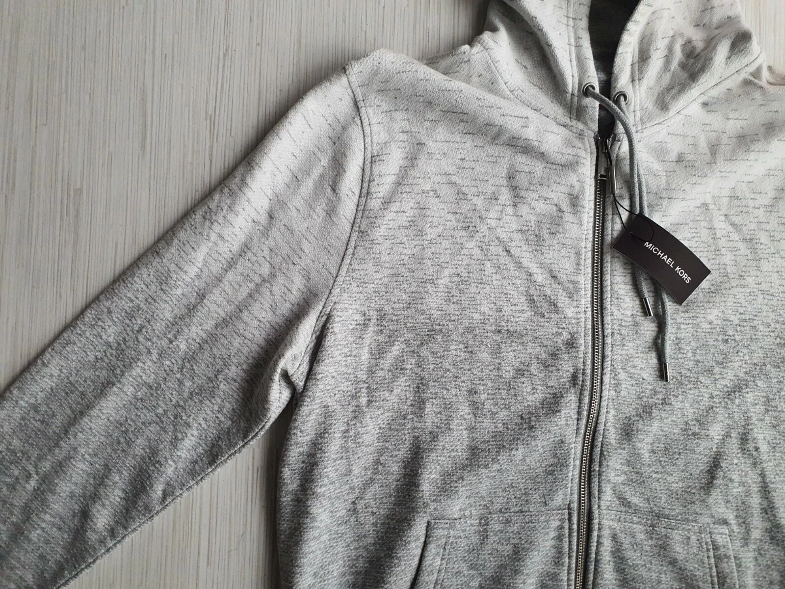 FELPA CON CAPPUCCIO NUOVA CON ETICHETTE MICHAEL KORS GRIGIO COTONE XL PREZZO AL PUBBLICO £ 155 SPEDIZIONE GRATUITA