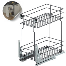 Schrankauszug  Anthrazit Bodenschiene Unterschrankauszug Küchenschrank  15- 60cm