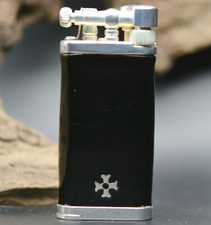 Accendino pipa Sillems ITT IM Corona Old Boy nero smaltato sterling 925 