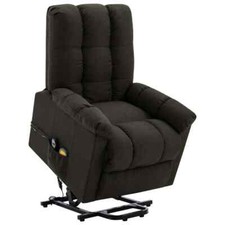 Power Lift Massage Recliner Brown Fabric vidaXL