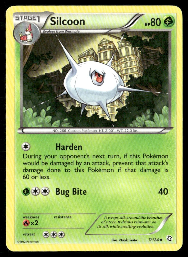 2012 Dragons Exalted Set Pokemon Card 007  Silcoon NM
