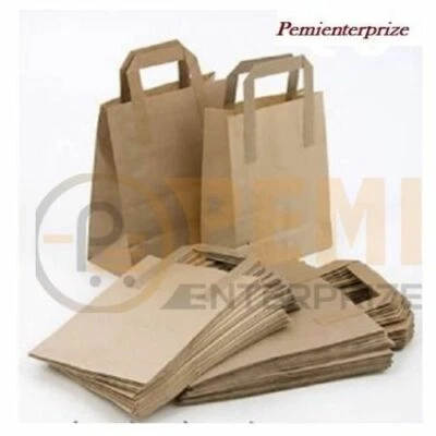 CUSH N AIR BROWN SMALL PAPER CARRIER BAGS TAKE AWAY BULK BUY FAST & FREE